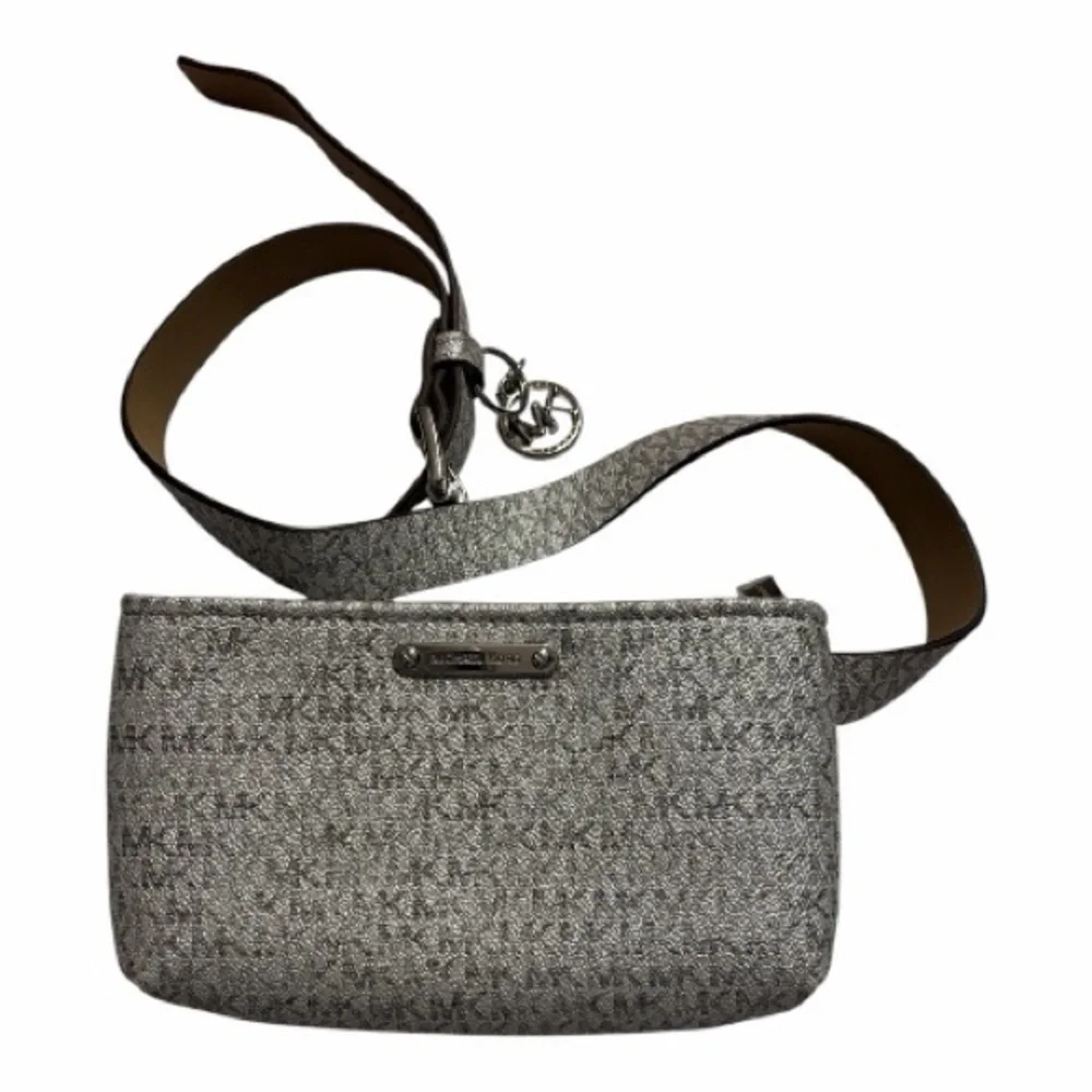 Michael Kors Silver Signature Logo Belt Bag Fanny Pack